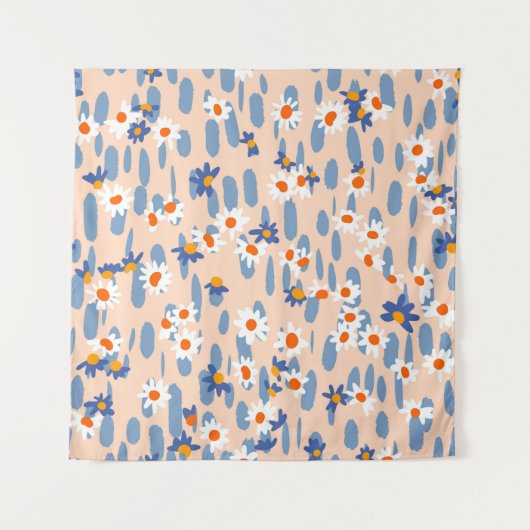Tenture Cute botanical seamless pattern. Small daisies sca (Devant)