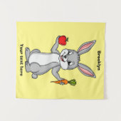 Tenture Cute bunny rabbit with vegetables (Devant (Horizontal))