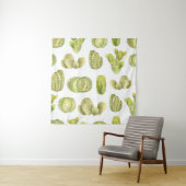 Tenture Cute Cactus, Aquarelle Décor Sans Couleur. (En situation)