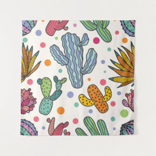 Tenture Cute Cactus Vintage Motif sans couture