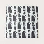 Tenture cute cat pattern. Vintage illustration (Devant (Horizontal))