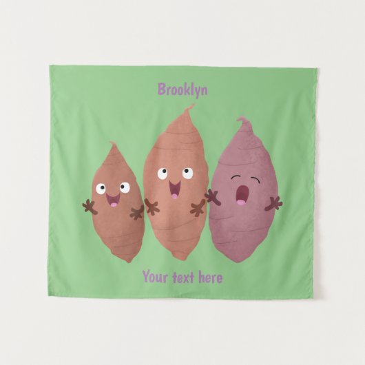 Tenture Cute chantant des patates douces caricaturales lég (Devant (Horizontal))