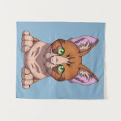 Tenture Cute chat (Devant (Horizontal))