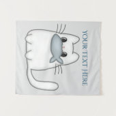 Tenture Cute chat avec poisson Prix (Devant (Horizontal))