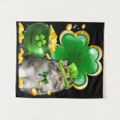 Tenture Cute Chat Shamrock Irlandais Saint Patrick (Devant (Horizontal))