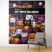 Tenture Cute Chat Thème Halloween Party Photo fond (En situation)