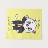 Tenture Cute chaton chat en costume d'affaires dessin anim (Devant (Horizontal))