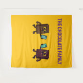 Tenture Cute Chocolate Bar with Phone Funny Tapestry (Devant (Horizontal))