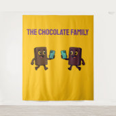 Tenture Cute Chocolate Bar with Phone Funny Tapestry (Devant)