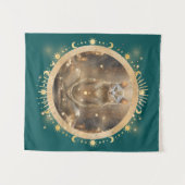 Tenture Cute Cosmic Christmas Chat Méditation (Devant (Horizontal))