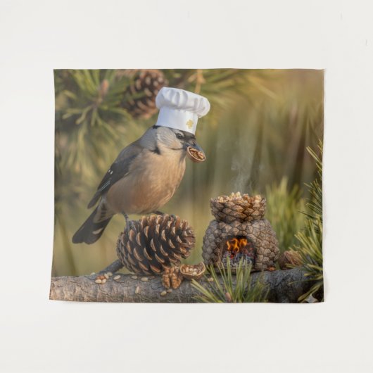 Tenture Cute Cuisine Chef Nutcracker Bird (Devant (Horizontal))