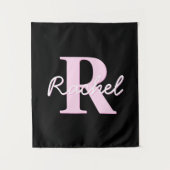 Tenture Cute Customizable Monogram | Light Pink & Black (Devant)
