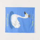 Tenture Cute cygne blanc avec dessin de la couronne (Devant (Horizontal))