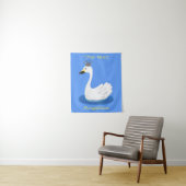 Tenture Cute cygne blanc avec dessin de la couronne (En situation)
