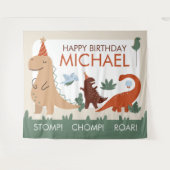 Tenture Cute Dinosaur Anniversaire Photo Booth Backdrop (Devant (Horizontal))