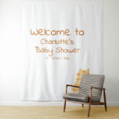 Tenture Cute Fat Orange Cat Baby Shower Photo Backdrop (En situation)