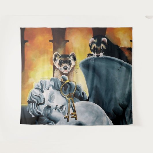Tenture Cute Ferret Keys Cherub (Devant (Horizontal))