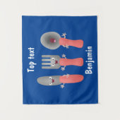 Tenture Cute fourche couteau et cuillère dessin de couvert (Devant)