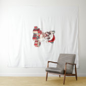 Tenture Cute Frenchie Santa Hat Funny Noël French Bul (En situation (horizontale))