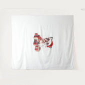 Tenture Cute Frenchie Santa Hat Funny Noël French Bul (Devant (Horizontal))