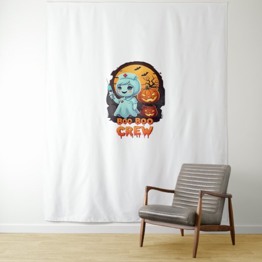 Tenture Cute Ghost Nurse - Boo Boo Crew Halloween Fun Clas (En situation)