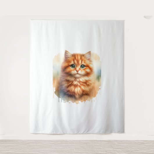 Tenture Cute Ginger Tabby Chat T-shirt classique (Devant)