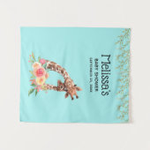 Tenture Cute Giraffe Aquarelle Maman & Babe Baby shower (Devant (Horizontal))