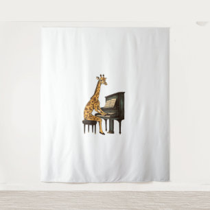 Tenture Cute Giraffe Jouer Piano Giraffes Musicien Musique