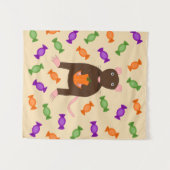 Tenture Cute Halloween Rat et Citrouille (Devant (Horizontal))