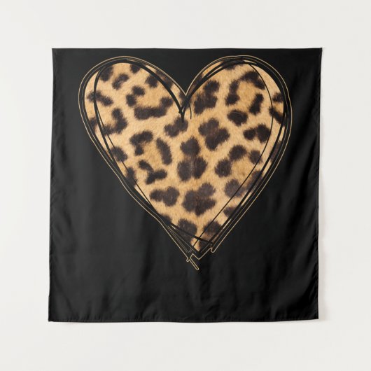 Tenture Cute Heart Valentines Leopard Motif (Devant)