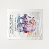 Tenture Cute Hippopotame (Devant (Horizontal))