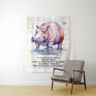Tenture Cute Hippopotame
