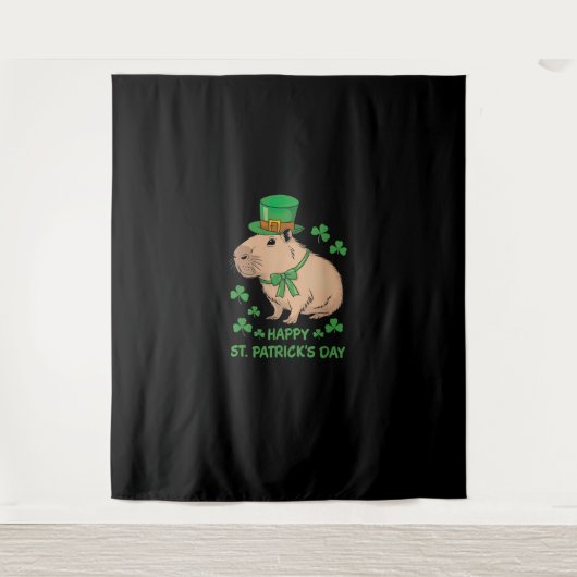 Tenture Cute Irish Capybara Leprechaun Bonne St Patrick (Devant)
