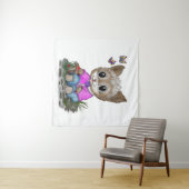 Tenture Cute Kitty Chat et Papillon (En situation (horizontale))