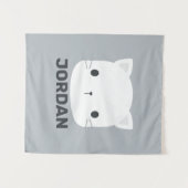 Tenture Cute Little Cat avec nom personnalisé (Devant (Horizontal))