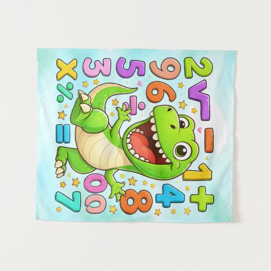 Tenture Cute Maths Dinosaur Numbers Poster for Kids (Devant (Horizontal))