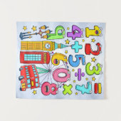 Tenture Cute Maths Numbers London Poster for Kids (Devant (Horizontal))