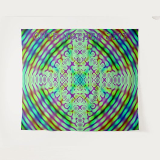 Tenture CUTE MÈRE GIFT_mediumGREEN _RMDESIGNFLO55_ (Devant (Horizontal))