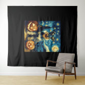 Tenture Cute Miniature Schnauzer Dog Halloween Jack O Lant (En situation (horizontale))