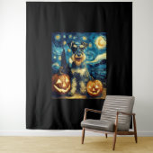 Tenture Cute Miniature Schnauzer Dog Halloween Jack O Lant (En situation)