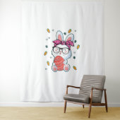 Tenture Cute Nerd Easter Day Bunny Funny Rabbit Graphic (En situation)