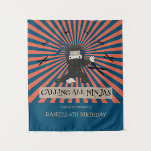 Tenture Cute Ninja Guerrier Anniversaire de enfant