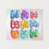 Tenture Cute Numbers Animals Maths Poster for Kids (Devant (Horizontal))