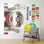 Tenture Cute Otter dans Tuxedo Anniversaire de enfant fond (En situation (horizontale))