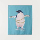 Tenture Cute Penguin régime bleu (Devant)
