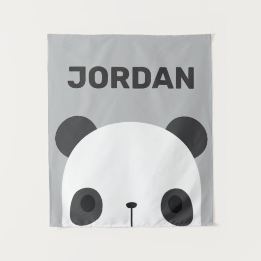 Tenture Cute petit ours Panda avec bande de nom personnali (Devant)