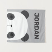 Tenture Cute petit ours Panda avec bande de nom personnali (Devant (Horizontal))