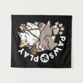 Tenture Cute Playful Cats Design – Fun Paws and Play Art (Devant (Horizontal))