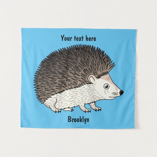 Tenture Cute prickly hedgehog cartoon (Devant (Horizontal))