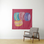 Tenture Cute Rainbow Macaroons In Watercolor (En situation (horizontale))